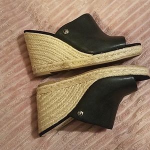 Sam Edelman Black and Tan Wedges
